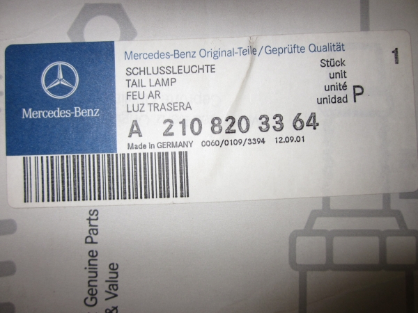 Mercedes-Benz Aizmugurējais lukturis